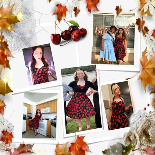 Topdress Women'sVintage Polka Audrey Dress 1950s Halter Retro Cocktail Dress