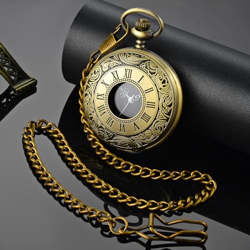 LYMFHCH Vintage Pocket Watch Roman Numerals Scale Quartz Pocket Watche
