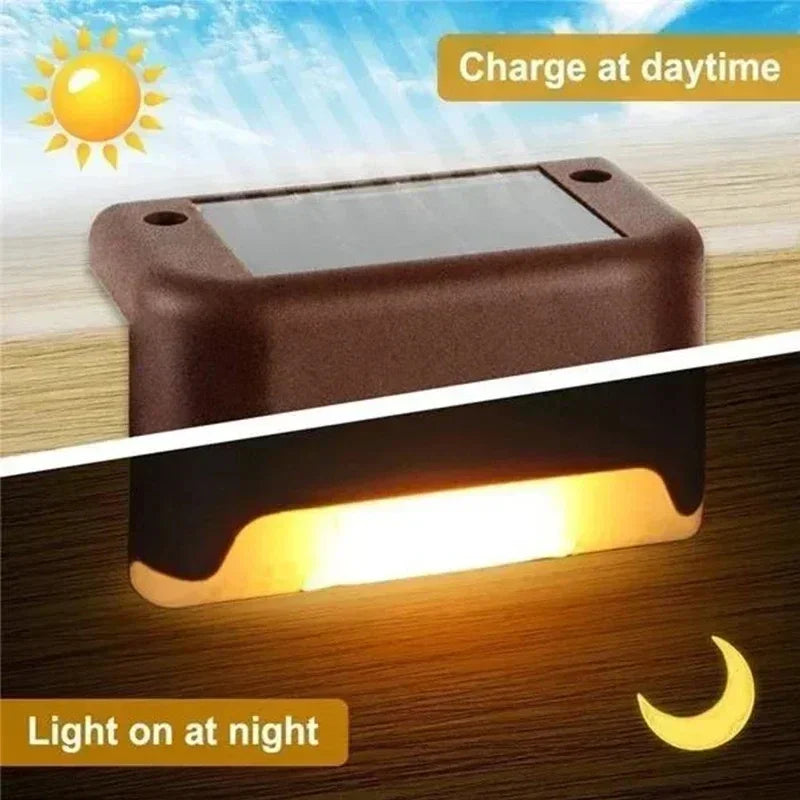 1/4/8/12/pcs Solar LED Light Waterproof Solar Step Lamp Patio Garden Decor