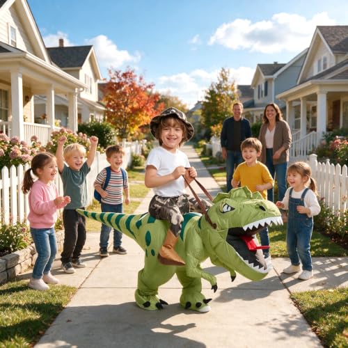 Inflatable Dinosaur Costume for Kids,Blow Up Halloween T Rex Suit Secondary image