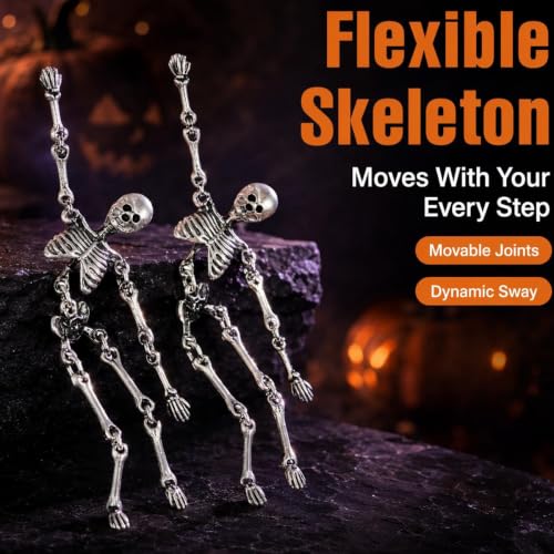 Halloween Skeleton Skull Earrings Jewelry for Women,Punk Party Accessories