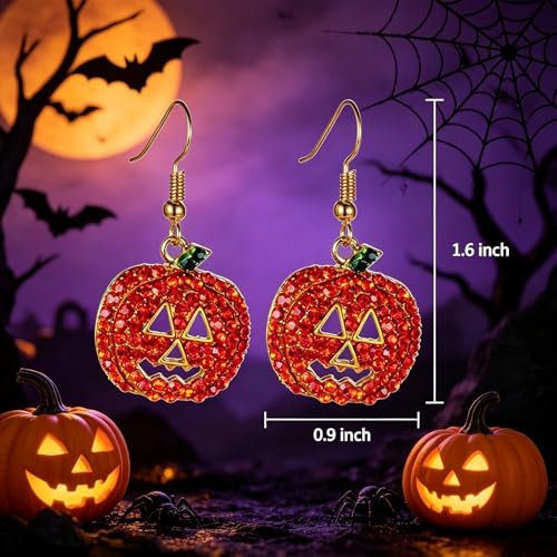 Halloween Pumpkin Earrings Red