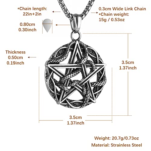 Gothic Snake Pendant - Serpent Ritual Necklace
