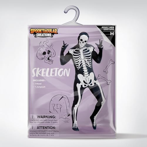 Spooktacular Creations Halloween Grow in the Dark Skeleton Costume Men