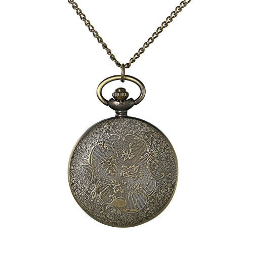 Bronze Flower Pocket Watch: Retro Vintage Pendant Watch with