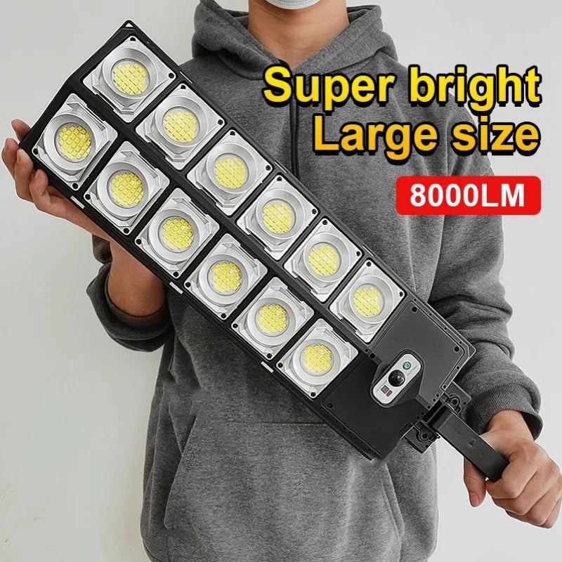 250w Solar LED Light Motion Sensor With Remote 3 Modes Street Lamp for Yard Garden Path Main image