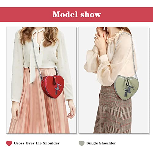 Heart-Shaped Gothic Chain Crossbody Purse