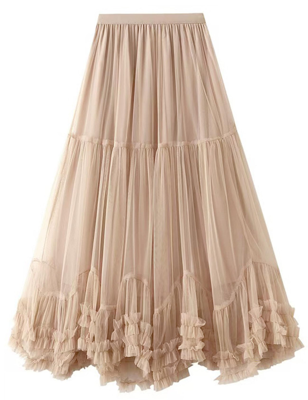 Women's Maxi Tulle Skirts Long Layered Mesh Tiered Fairy Skirt