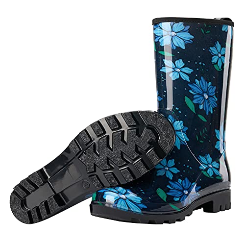 Rain Boots Waterproof Mid Calf Boots For