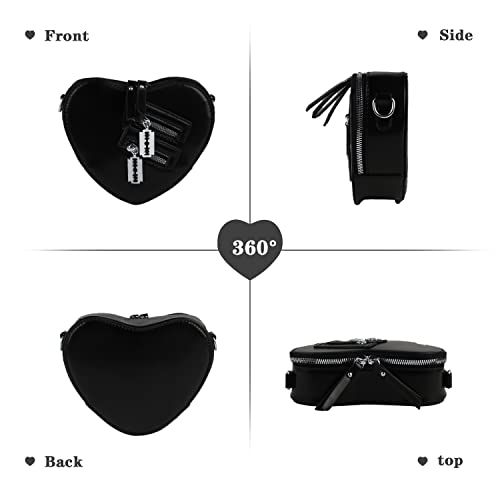 Heart-Shaped Gothic Chain Crossbody Purse