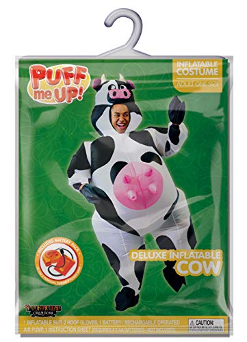 Spooktacular Creations Inflatable Cow Costume, Blow up Cow Costume for Adults, Cow Inflatable Suit for Halloween Parties