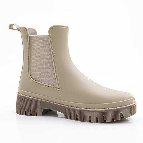 Women's Short Rain Boots Waterproof Chelsea Rain Boots For