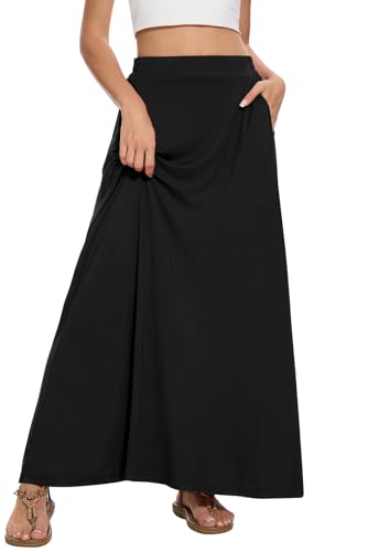 Womens Maxi Skirt Long Flowy Summer A-Line High Waist Skirts