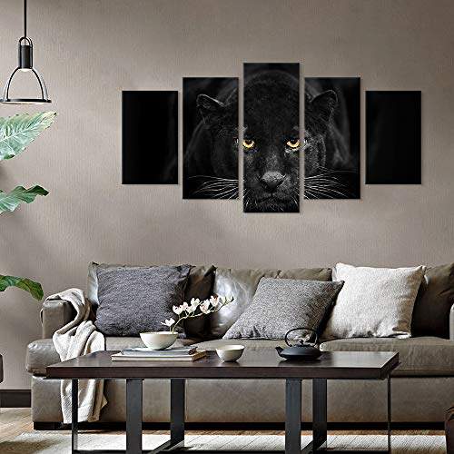 Black Panther 5-Piece Modern Canvas Wall Art