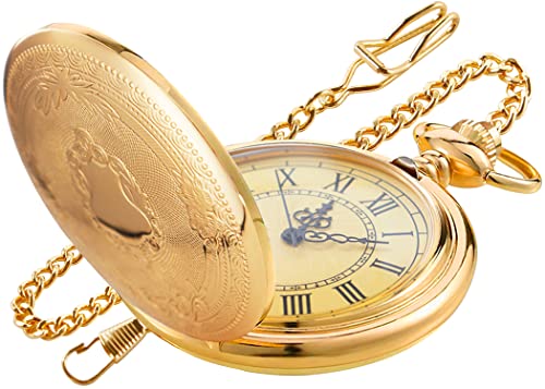 Carved Flower Quartz Pocket Watch with Quartz Movement, Pocket Watch w Main image