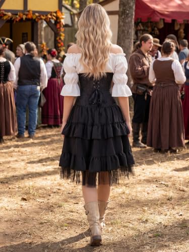 Kranchungel Underbust Corset Top for Women Renaissance Pirate Costume