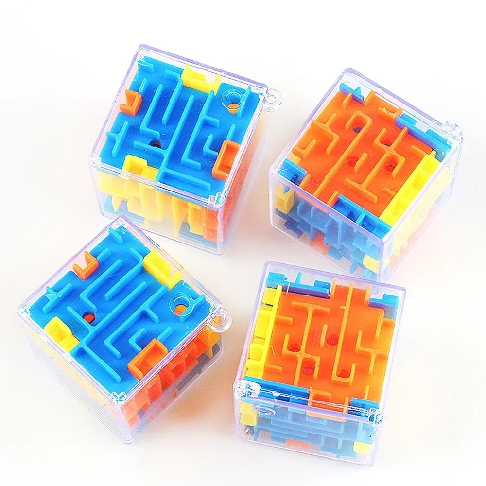 3D Rolling Ball Maze Puzzle Cube – Transparent