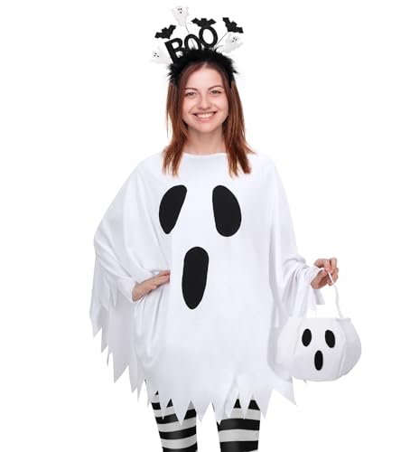 4 PCS Ghost Costume Women,Halloween Costumes for Women Adult