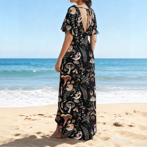 Women's Whimsical Mushroom Casual Summer Dresses for Beach Vacation