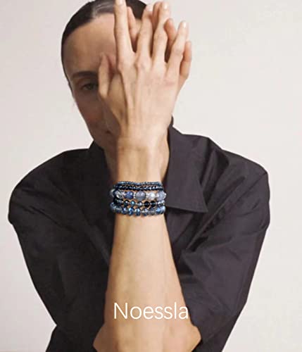 Noessla Beaded Boho Stretch Bracelet Colorful Stackable Crystal Beads Bracelets Trendy Costume Jewelry Mothers Day Gifts for Women