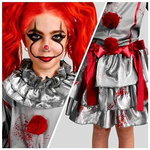 Spooktacular Creations Girls Clown Costume, Evil Clown Dress, Halloween Scary Jester Costume for Girls Halloween