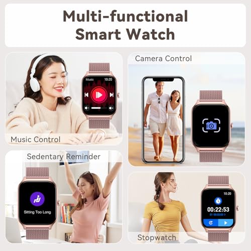 Smart Watch for Women Fitness Tracker: Rose Gold Bluetooth Make Answer