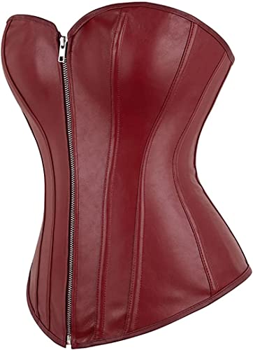 Faux Leather Steampunk Corset Top with Zipper Secondary image