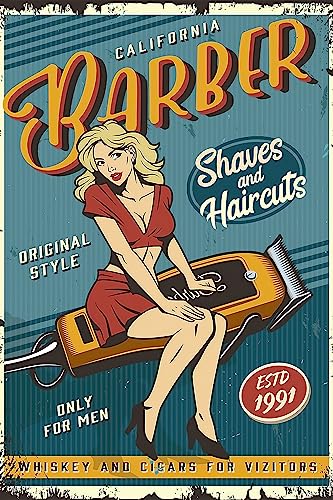 50s Rockabilly Pinup Girl Wall Art — Vintage Barber Shop Poster Secondary image