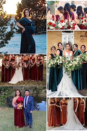 72styles Velvet Multi-Way Wrap Infinity Maxi Dress for Bridesmaids
