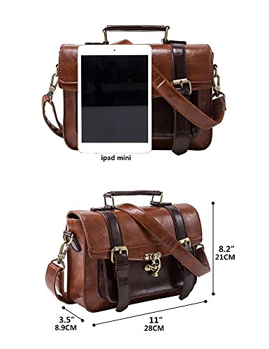 Vintage PU Leather Satchel Crossbody for Women