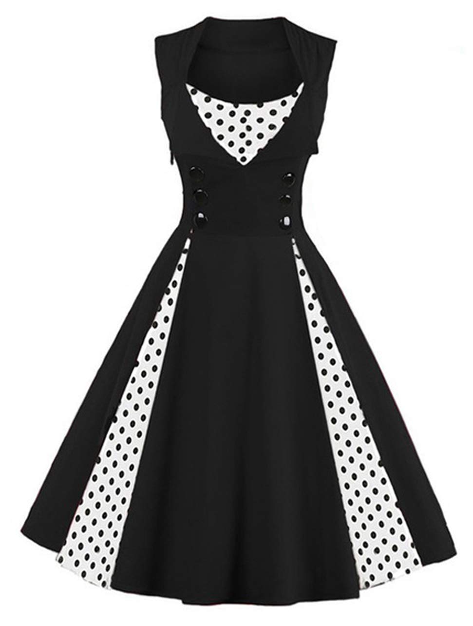 Polka Dot Style Cocktail Party Swing Dress