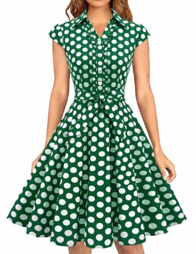 Wedtrend Women's 1950s Rockabilly Cap Sleeve Vintage Swing Cocktail Dress