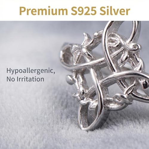 Witches Knot Ring Nudo De Bruja Jewelry Original Tetragrammaton Amuleto de Proteccion 925 Sterling Silver Wicca Moon Irish Celtic Ring Jewelry Gift for Women
