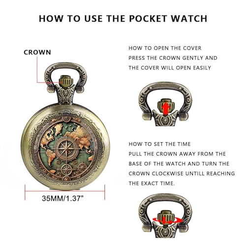 Vintage Pocket Watch for Women Men Dragon Eagle Crow Design Bronze Qua