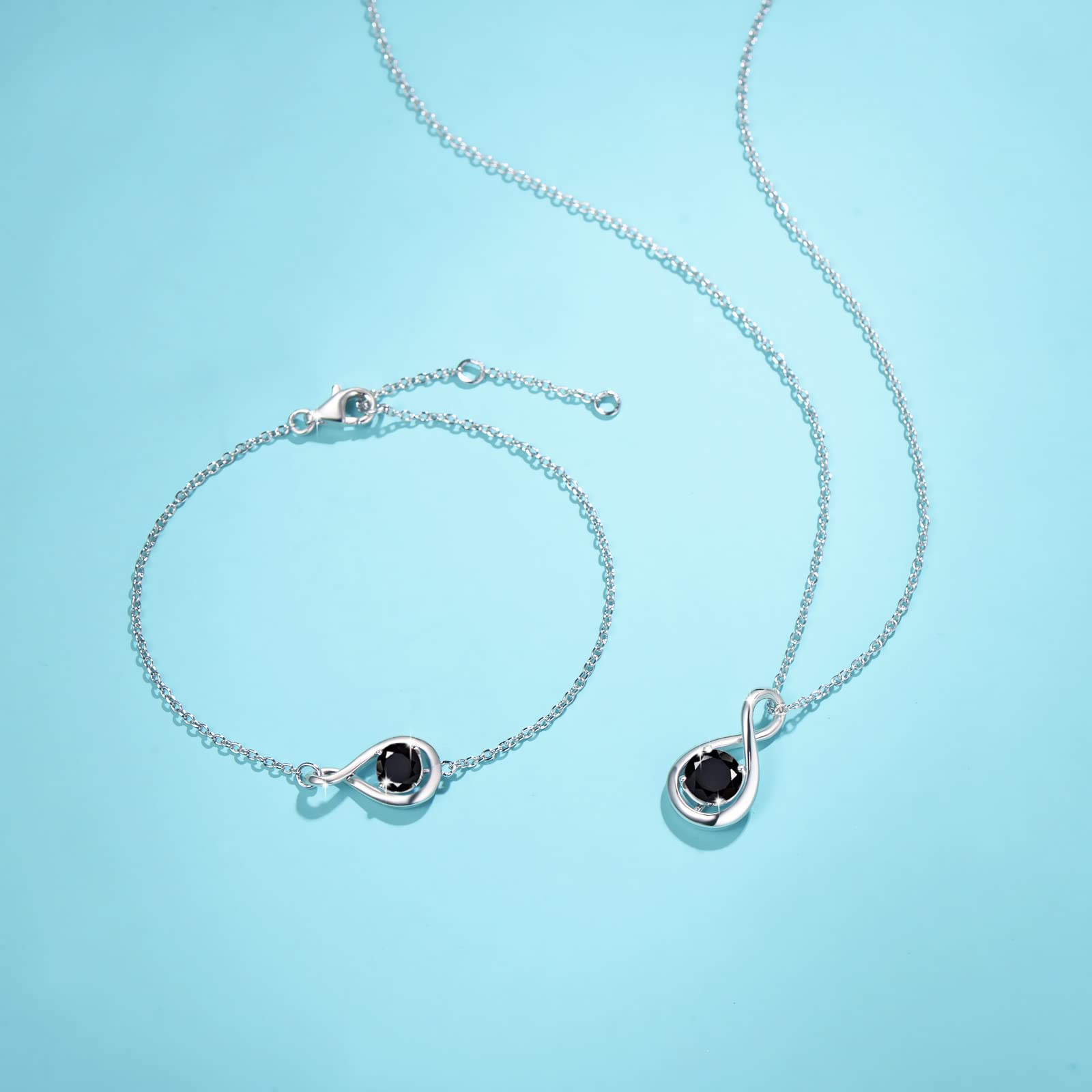 Infinity Pendant Birthstone Shiny Necklace Secondary image