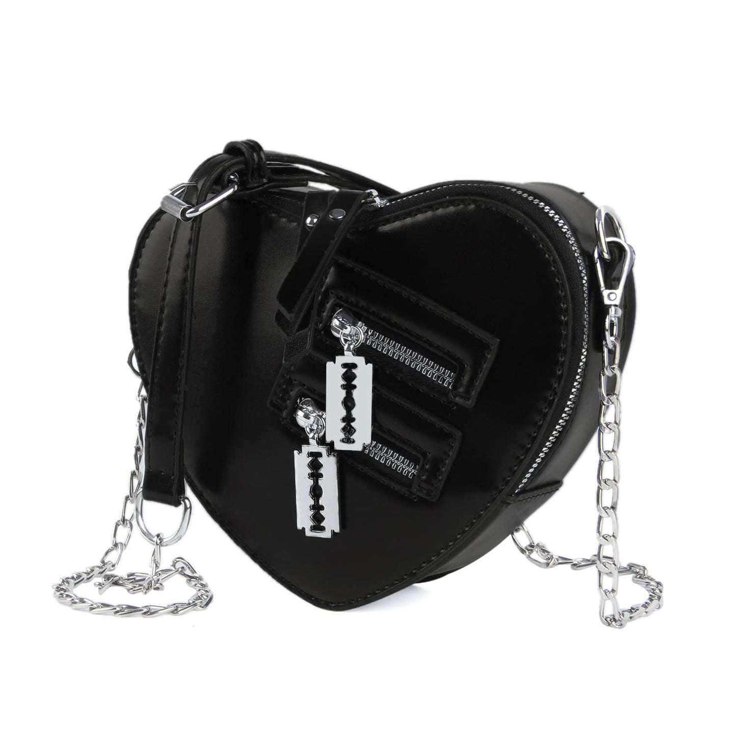 Heart-Shaped Gothic Chain Crossbody Purse