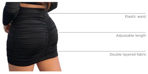 eoeoo Women's High Waist Bodycon Mini Skirt Stretchy Ruched Short Skirt