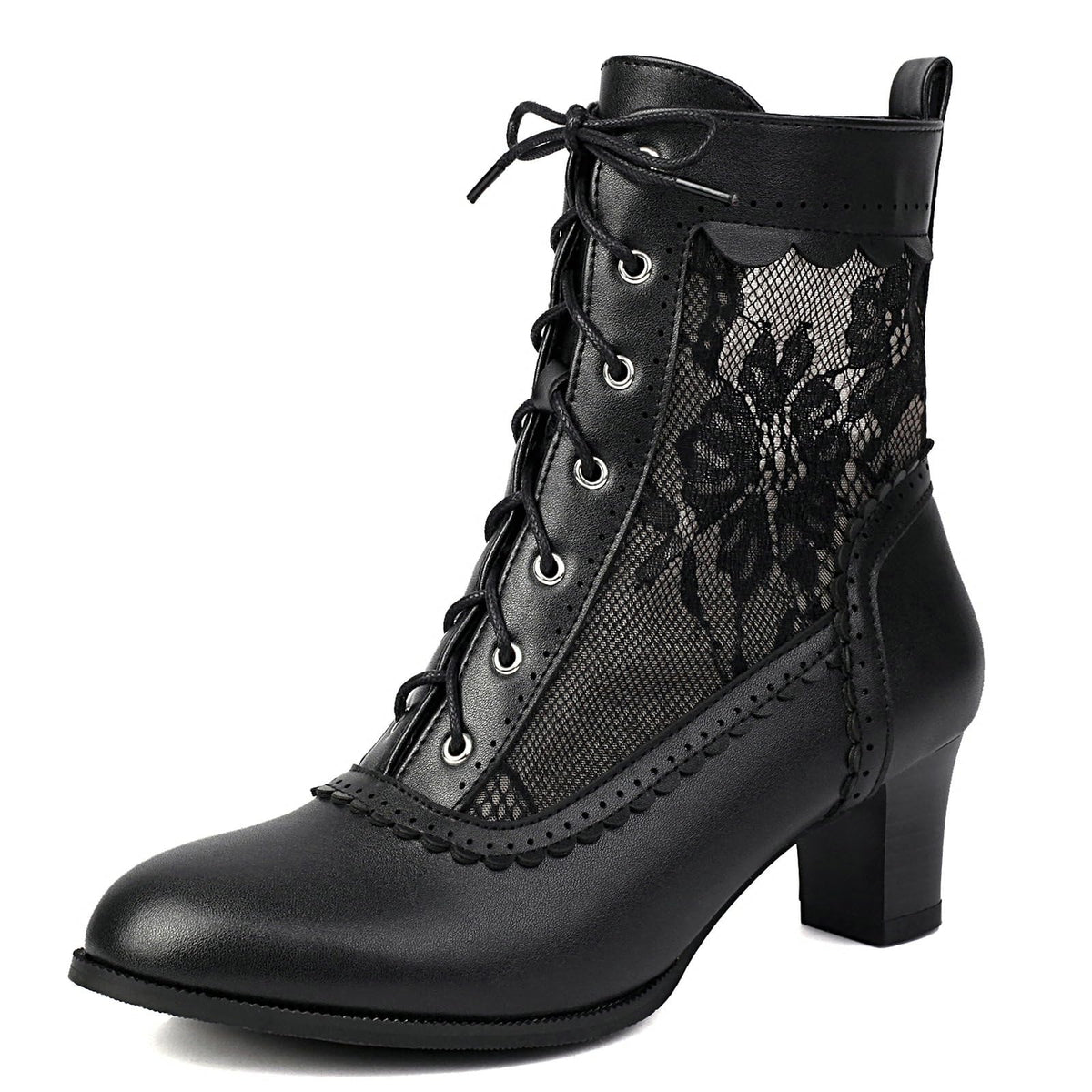 Uniquelly Women Vintage Victorian Boots Lace Up Ankle Boots