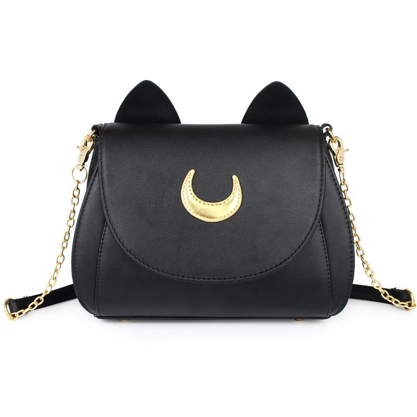 Women's Moon PU Leather Crossbody Gothic Cat Shoulder Bag