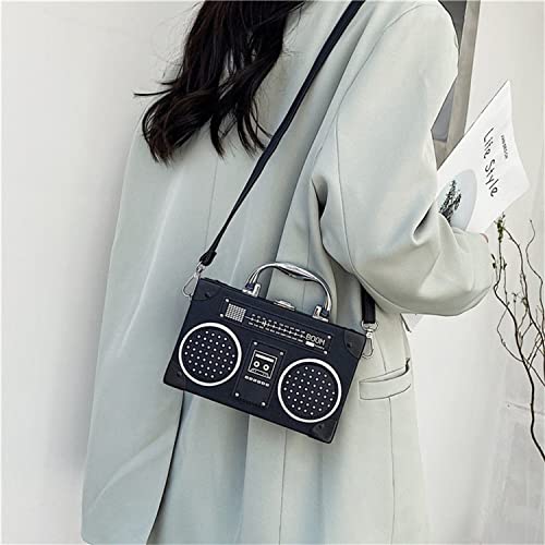 Vintage Radio-Shaped Crossbody Bag