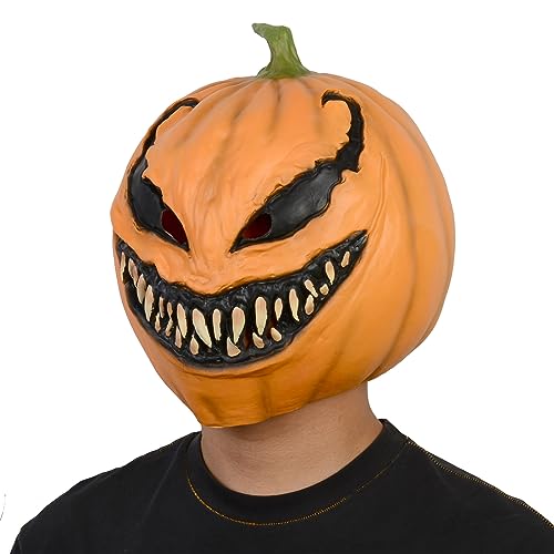 Creepy Pumpkin Mask, Scary Pumpkin Head Mask For Halloween Costume Party Props Adult Men Women