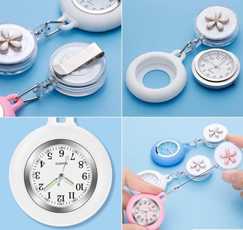 3X Retractable Clip-On Lapel Nurse Watch