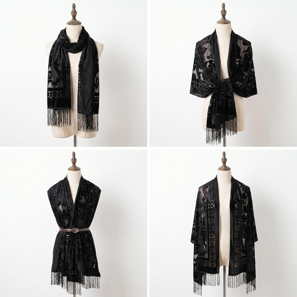 Sucrain Women Velvet Shawl and Wrap for Evening Dresses Wedding Soft Sheer Rose Scarf Shawl for Dress Accessories Winter
