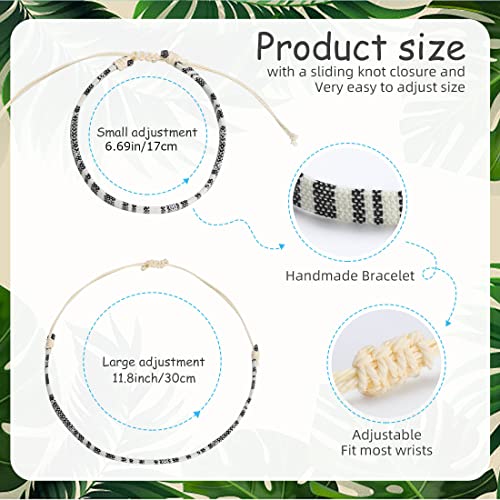 Beach Bracelet Set for Men and Women, Surfer Men Bracelet, Braided Boho Summer Bracelets Adjustable Men's Bracelet Handmade Women Bracelet String Rope Ankle Bracelets Birthday Gift