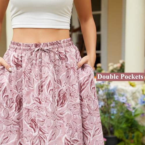Maxi Skirts for Women with Pockets Long Midi Length