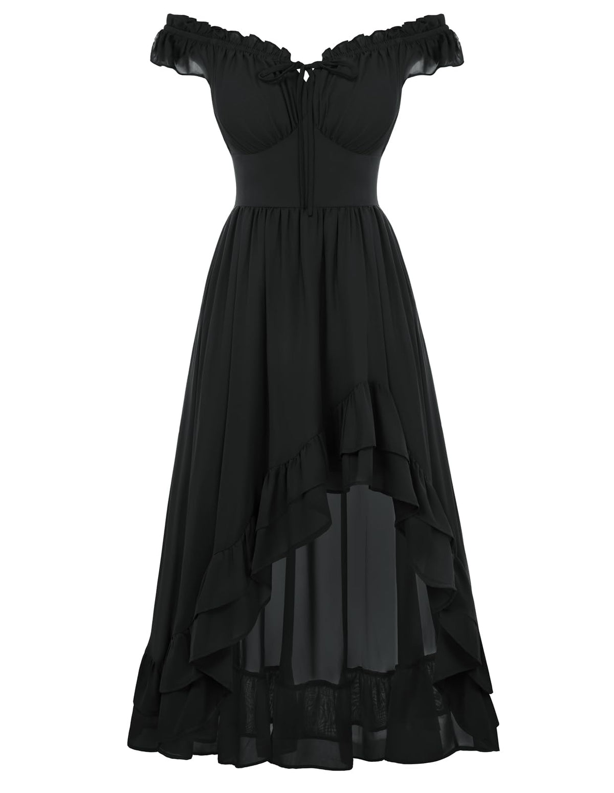 Scarlet Darkness Renaissance Corset Dress Off Shoulder Chiffon Sundress