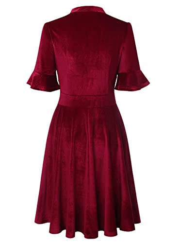 Women Summer Floral Ruffle Sleeve Wear to Work Church Wedding Guest Party Dresses