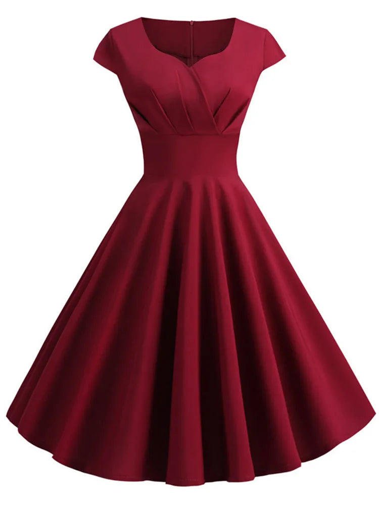 Vintage Swing Dress - 1950s Rockabilly Pin-Up Style