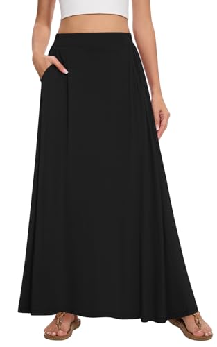 Womens Maxi Skirt Long Flowy Summer A-Line High Waist Skirts Main image