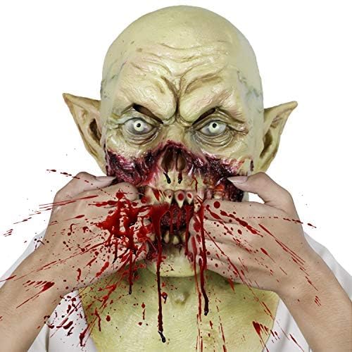 MOLEZU Vampire Mask Zombie Head Mask for Adult, Scary Horror Creepy Demon Monster Mask for Halloween Costume Party.